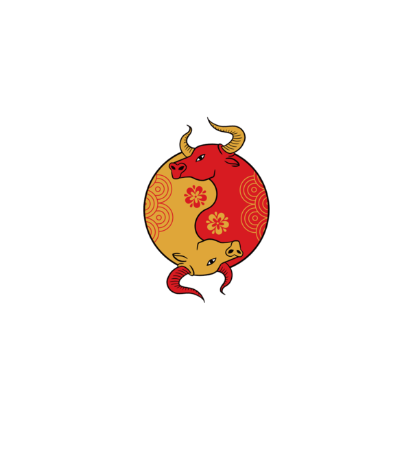 Bivol Yin Yang model nisipiu pe tricou