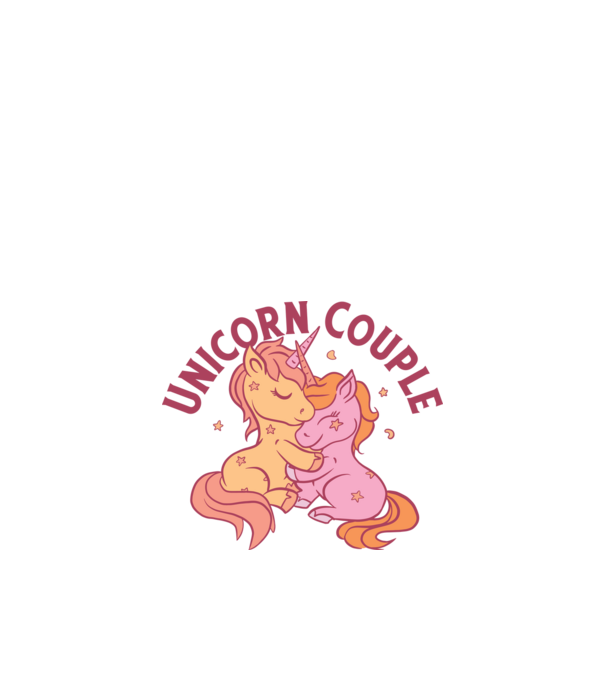 Pereche Unicorn model nisipiu pe tricou