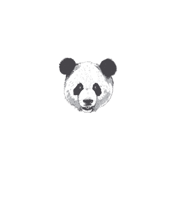 Cap de panda model alb pe tricou