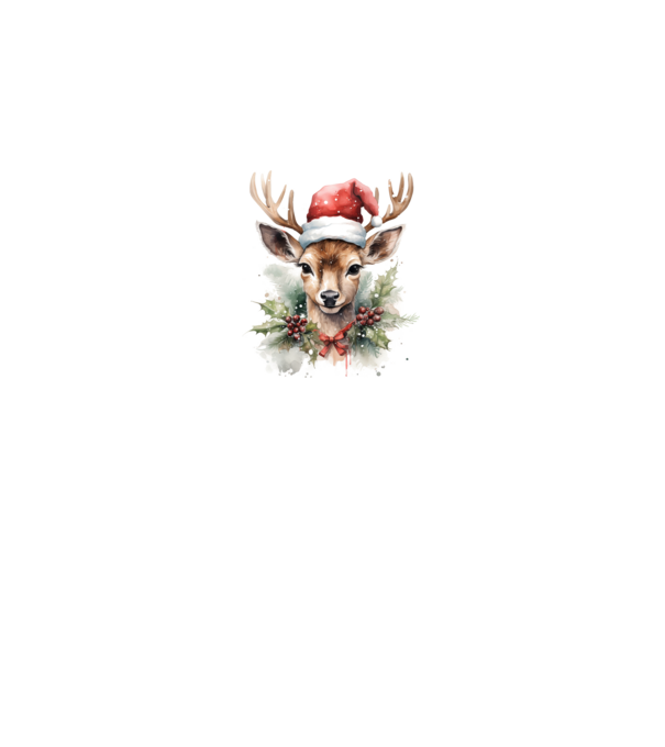 Festive Reindeer model alb pe tricou