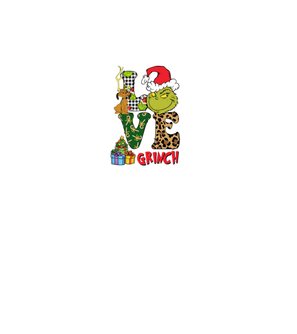 Love Grinch model negru pe tricou