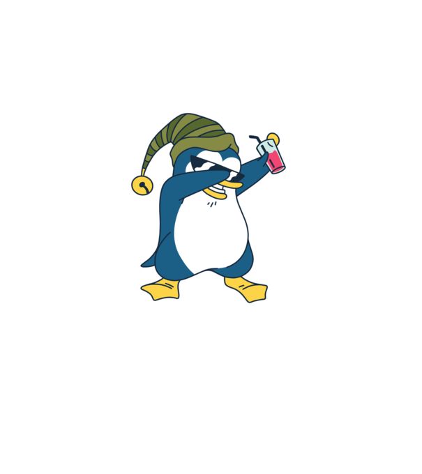 Pinguin DAB model negru pe tricou