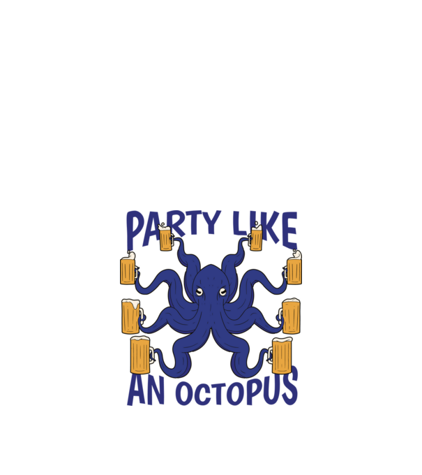 Party Like An Octopus model nisipiu pe tricou