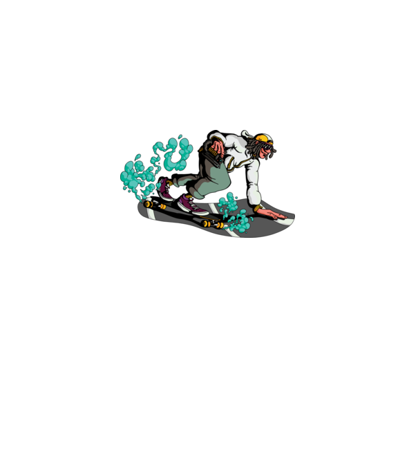 Longboard model gri pe tricou