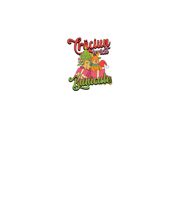 CRĂCIUN FERICIT BUNICULE model negru pe tricou