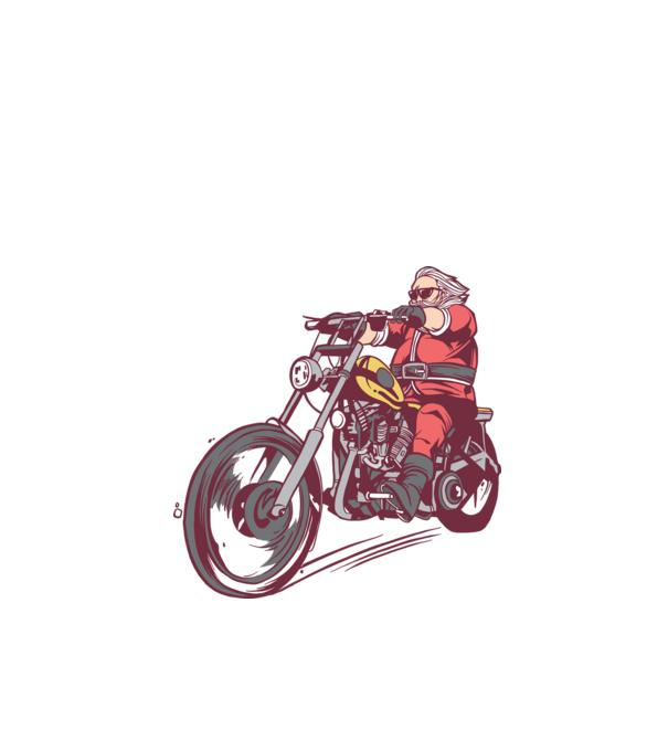 Moș Crăciun motociclist model verde de măr pe tricou