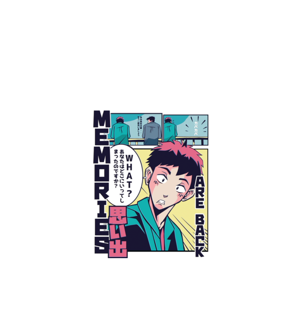 Anime Vaporwave benzi desenate model alb pe tricou