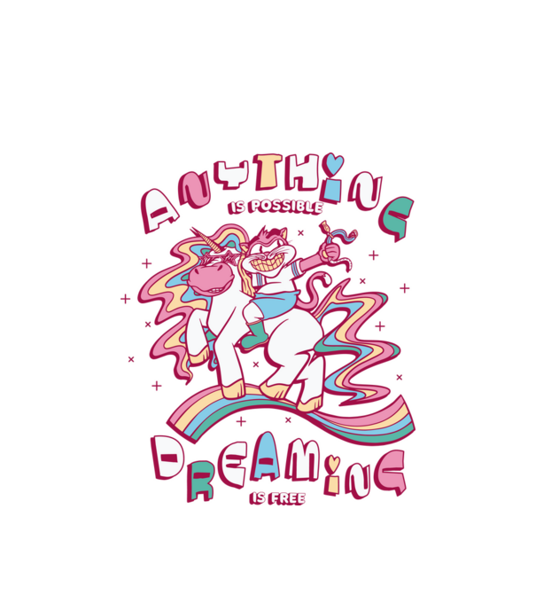Orice este posibil Unicorn model alb pe tricou