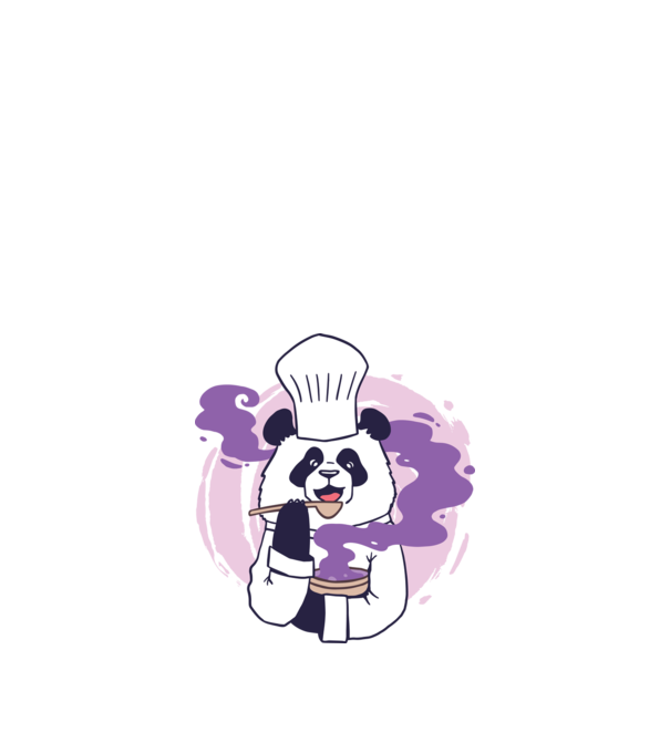 Panda Chef model negru pe tricou
