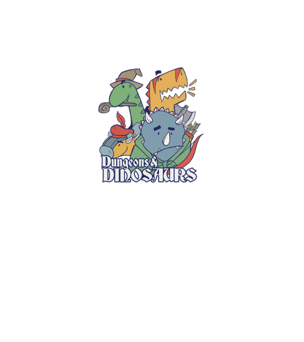 Dungeons and Dinosaurs model gri pe tricou