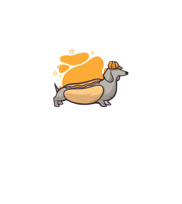 Teckel Hot dog model gri închis pe tricou