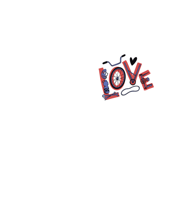 Love Bicicletă model galben neon pe tricou