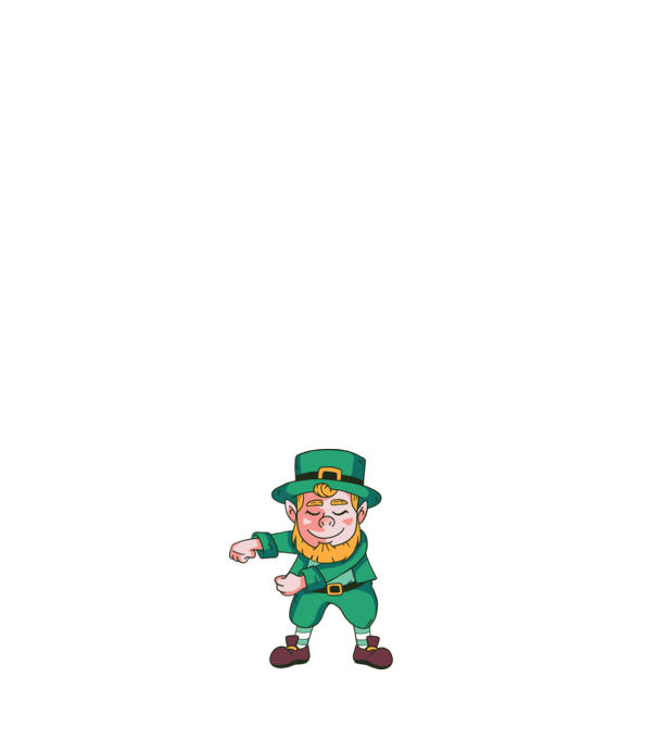 Leprechaun Floss - St. Patrick DAB dans model verde pe tricou