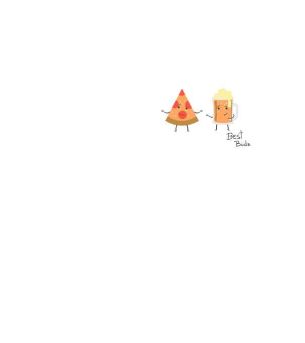 Best Buds - Pizza + Beer model galben neon pe tricou
