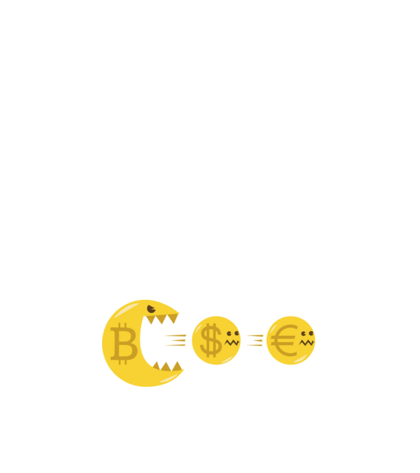 Bitcoin Pacman model negru pe tricou