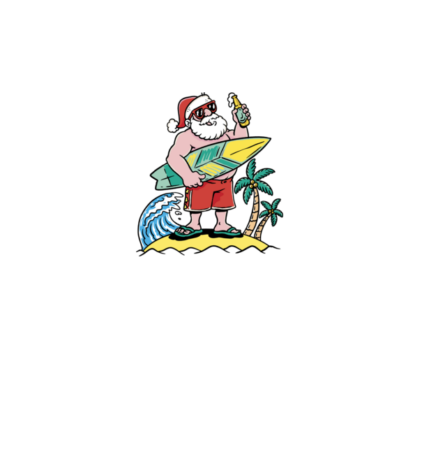 Santa Claus Summer model alb pe tricou