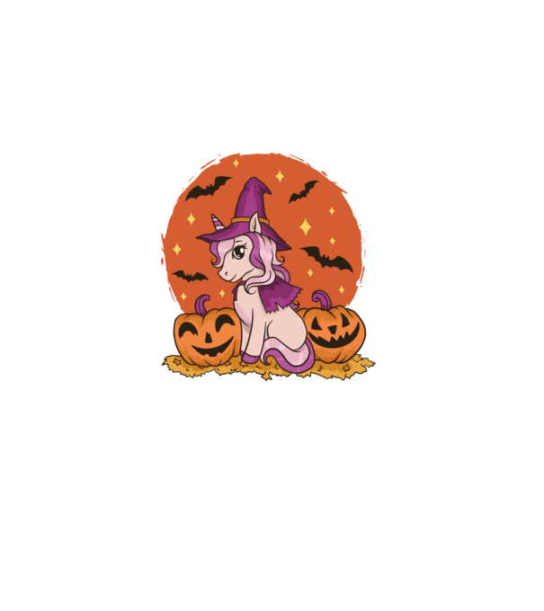 Unicorn Halloween model negru pe tricou