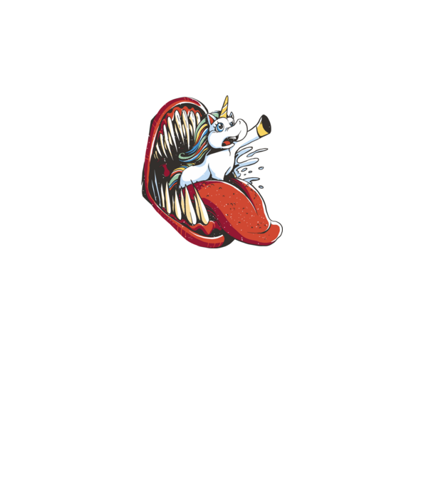 În gura monstrului Unicorn model turcoaz pe tricou