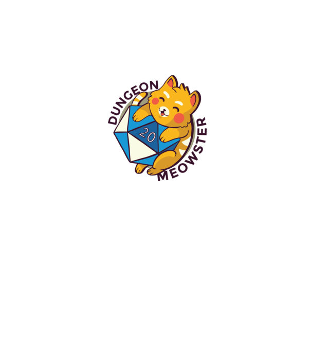 Dungeon Meowster joc de rol RPG tricou cu pisică model alb pe tricou