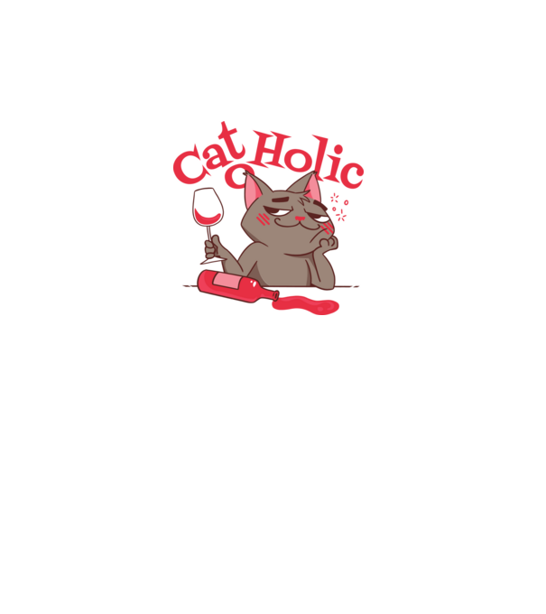 Catoholic - iubitor de pisici model alb pe tricou