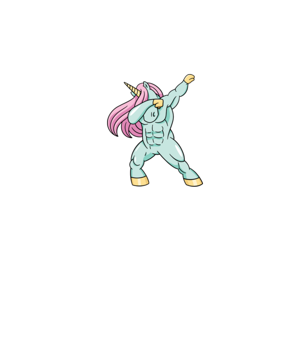 Unicorn Body Building DAB model gri pe tricou