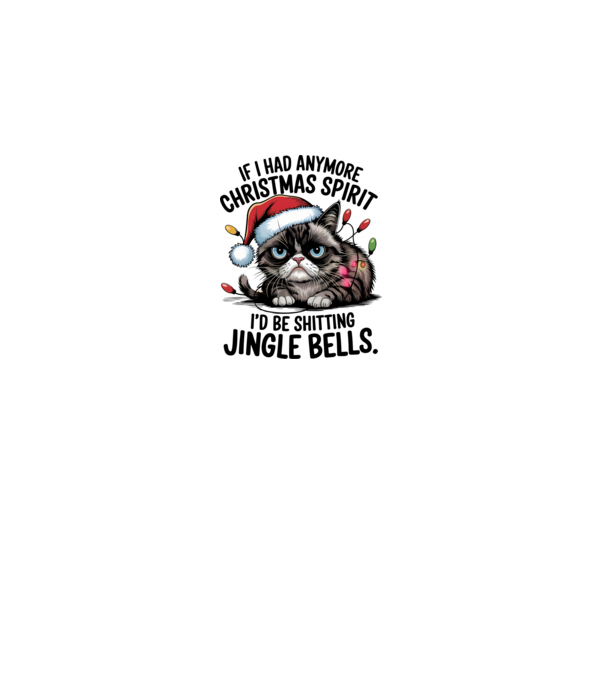 Christmas Spirit Grumpy Cat Alb model alb pe tricou