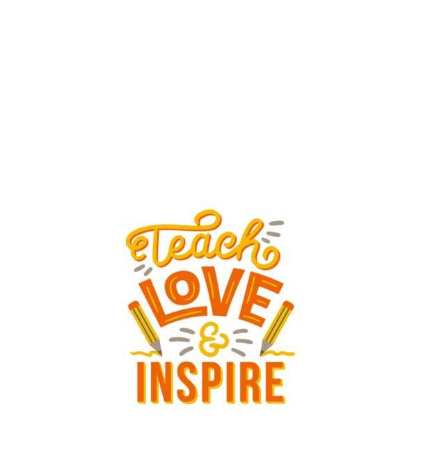 Teach Love Inspire pentru profesori model alb pe tricou