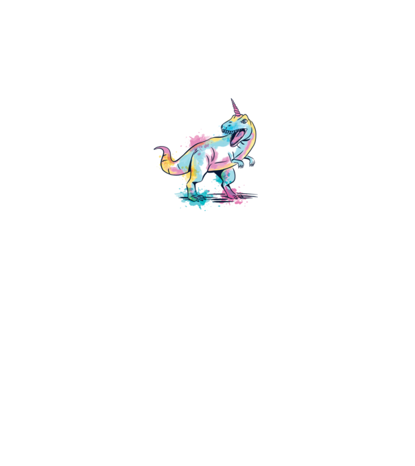 Unicornsaurus - Dinozaur Unicorn model alb pe tricou