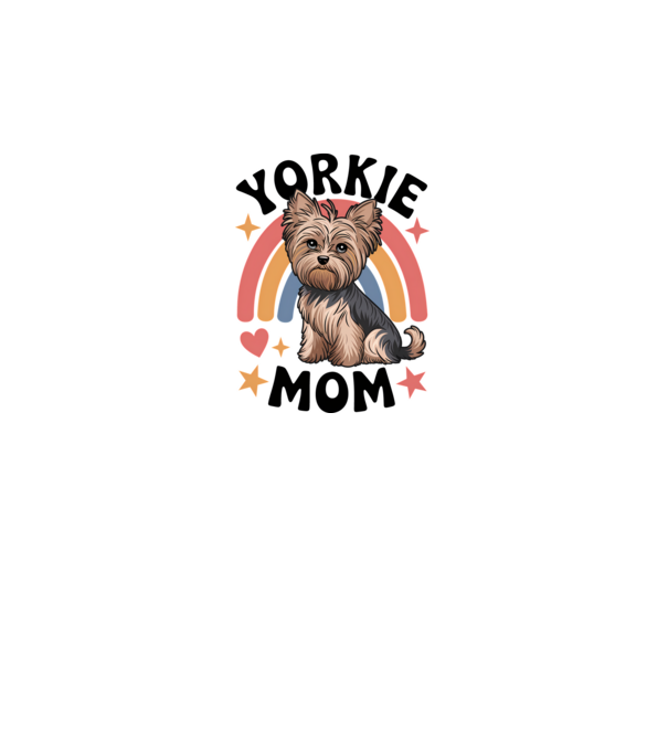 Yorkie Mom Alb model alb pe tricou