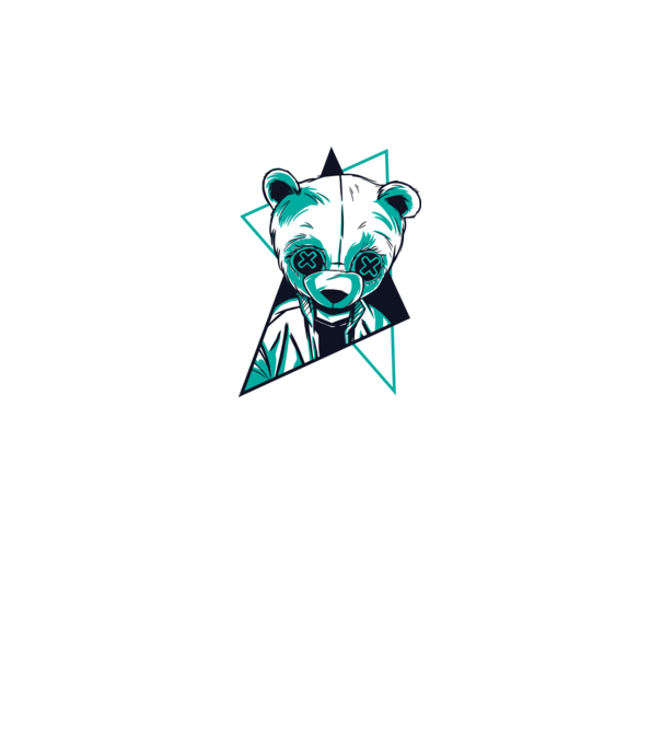 Panda Neon model gri pe tricou