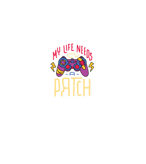 My life needs a patch Gamer model negru pe tricou