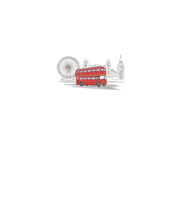 London Bus model alb pe tricou