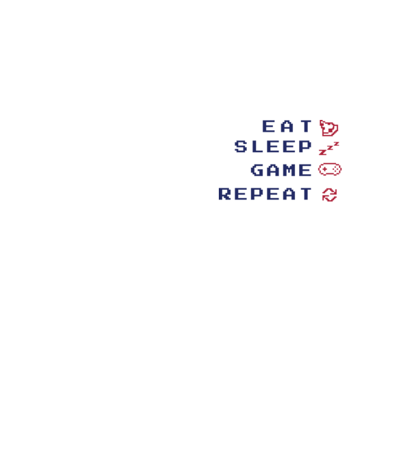 Eat Sleep Game Repeat model galben neon pe tricou