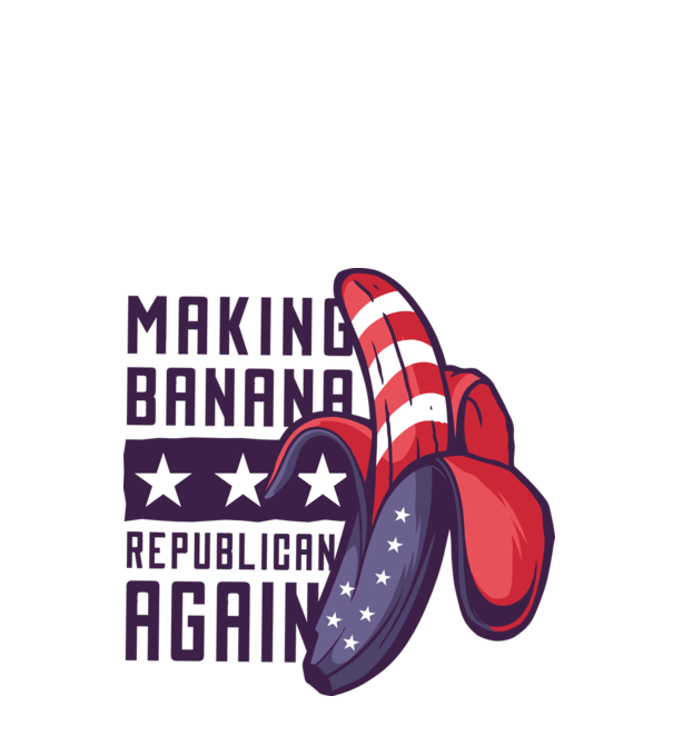 Make Banana Republican Again model alb pe tricou