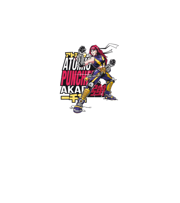 Anime fată Războinic model albastru regal pe tricou