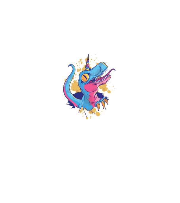 Unicornsaurus - Dinozaur Unicorn model negru pe tricou
