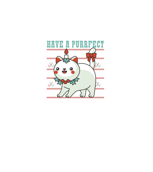 Have a Purrfect Christmas model negru pe tricou