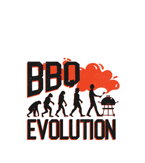 BBQ Evoluție Grătar model alb pe tricou