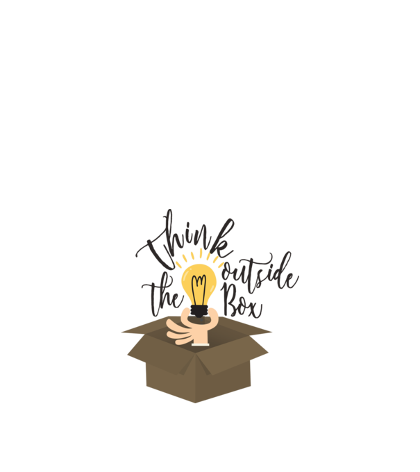Think outside of the box model alb pe tricou