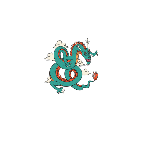 Dragon Chinez model negru pe tricou