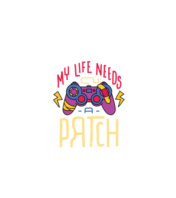 My life needs a patch Gamer model negru pe tricou