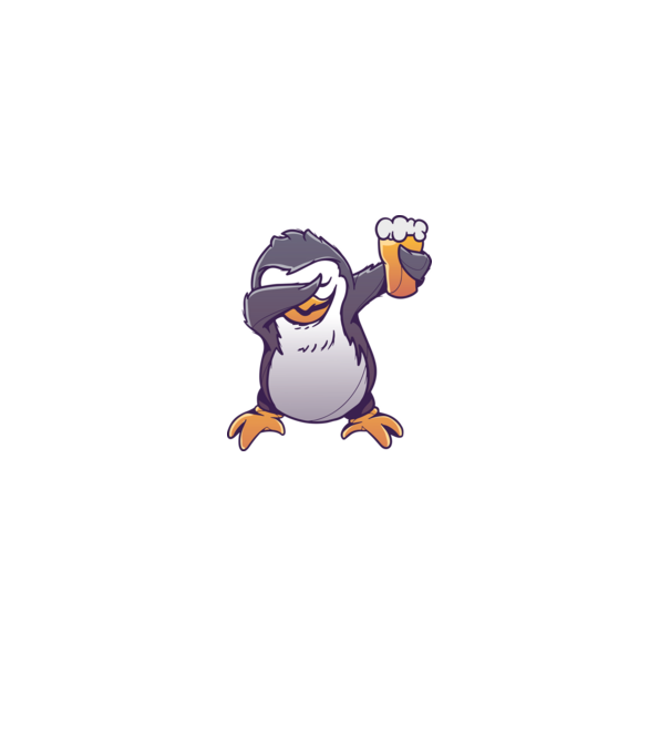 Pinguin cu Bere DAB model albastru deschis pe tricou