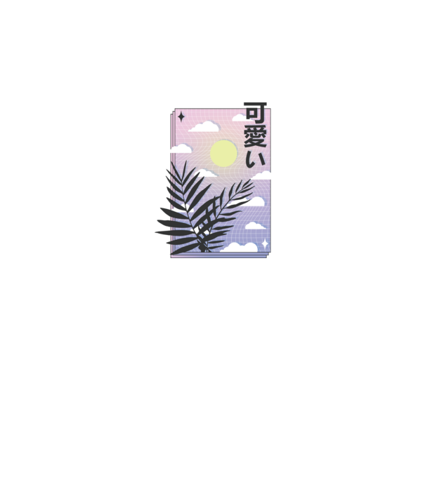 Vaporwave Val model roz pe tricou