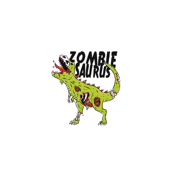 Zombiesaurus - Dinozaur Zombie model alb pe tricou