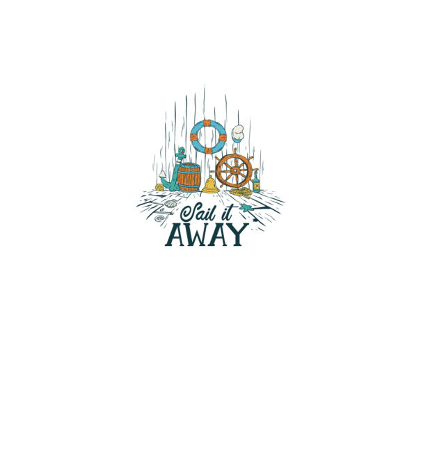 Sail it away model alb pe tricou
