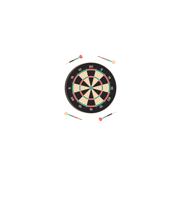 Tablă Darts model negru pe tricou