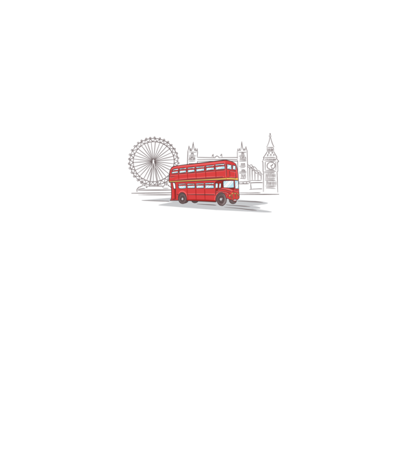 London Bus model alb pe tricou
