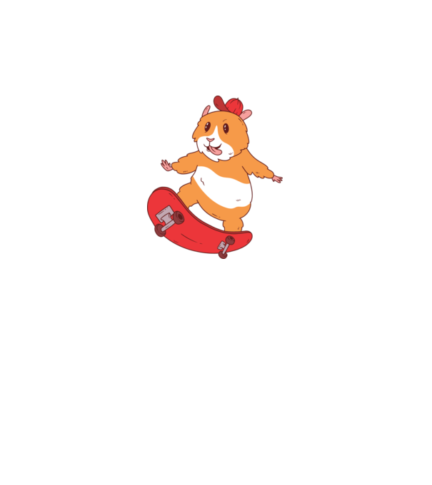 Hamster Skateboarder model gri pe tricou