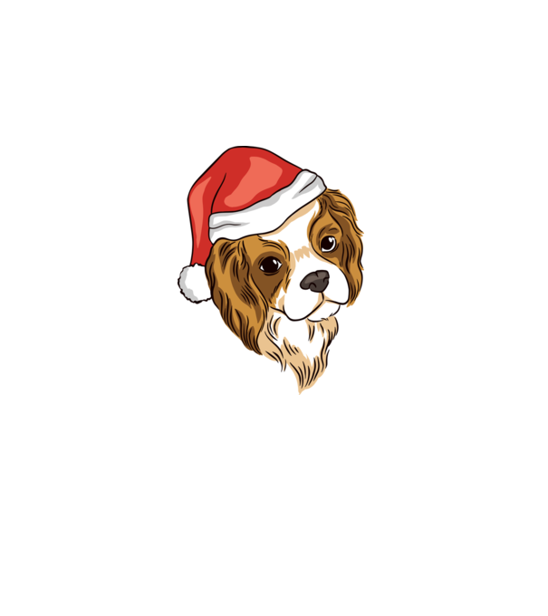 Santa Cocker Spaniel model alb pe tricou