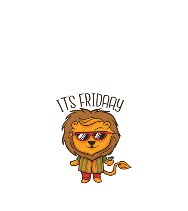 În sfârșit, vineri Leu model alb pe tricou